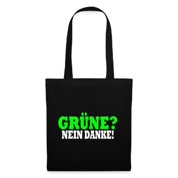 grüne nein danke - Stoffbeutel - Schwarz - Vorne