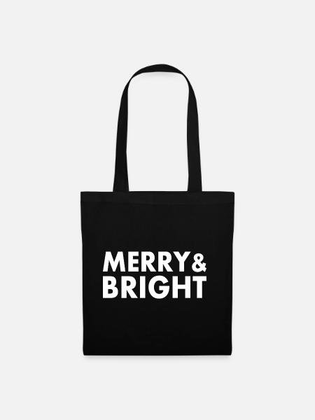 Merry and bright - Stoffbeutel - Schwarz