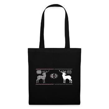 Noël, Renne - Sac en tissu - noir - Devant