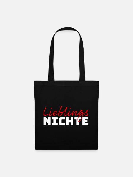 Lieblingsnichte Tshirt - Stoffbeutel - Schwarz