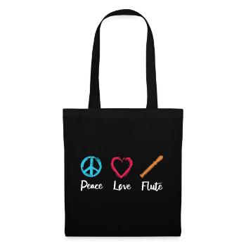 Flûte d’amour de paix - Sac en tissu - noir - Devant