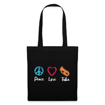 Tuba Paix Amour - Sac en tissu - noir - Devant