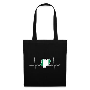 Nigeria Herzschlag - Stoffbeutel - Schwarz - Vorne