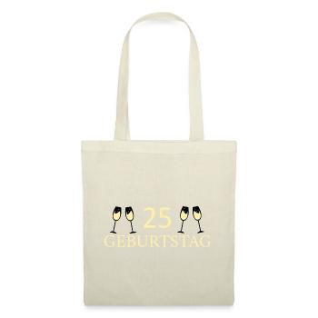25.Geburtstag 25 Jahre - Stoffbeutel - Natur - Vorne