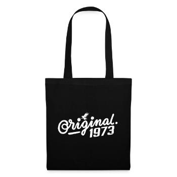 Original 1973 Geburtstagsgeschenk - Jahrgang 1973 - Stoffbeutel - Schwarz - Vorne