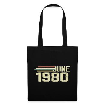 Juin 1980 Anniversaire Juin 1980 Juin 1980 Anniversaire - Sac en tissu - noir - Devant