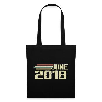 Juni 2018 Jahrestag Juni 2018 Juni 2018 Geburtstag - Stoffbeutel - Schwarz - Vorne