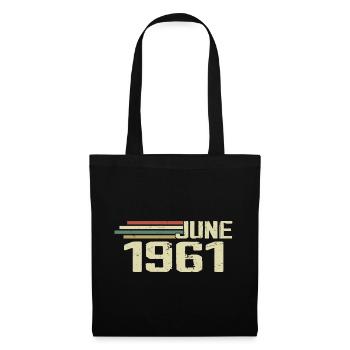 Juin 1961 Anniversaire Juin 1961 Juin 1961 Anniversaire - Sac en tissu - noir - Devant