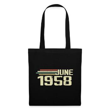 Juin 1958 Anniversaire Juin 1958 Juin 1958 Anniversaire - Sac en tissu - noir - Devant
