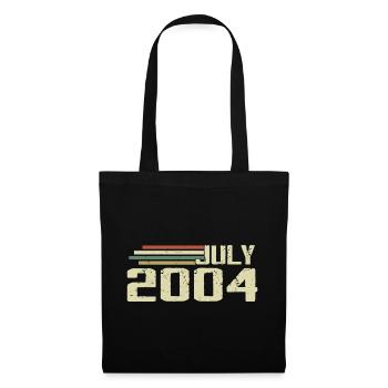 Geburtstag Juli 2004 Jahr 2004 Juli Jahrgang 2004 - Stoffbeutel - Schwarz - Vorne