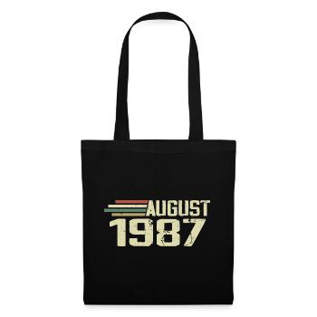 Né Août 1987 Anniversaire Août 1987 Millésime - Sac en tissu - noir - Devant