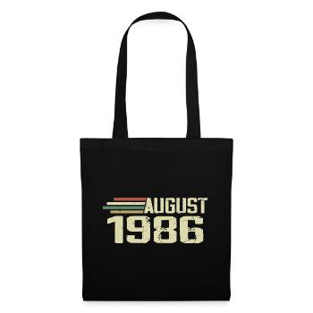 Né Août 1986 Anniversaire Août 1986 Millésime - Sac en tissu - noir - Devant