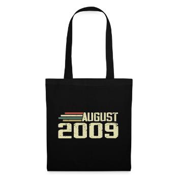 Né en août 2009 Anniversaire Millésime août 2009 - Sac en tissu - noir - Devant