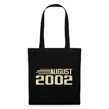 Geboren August 2002 Jubiläum August 2002 Jahrgang - Stoffbeutel - Schwarz - Vorne