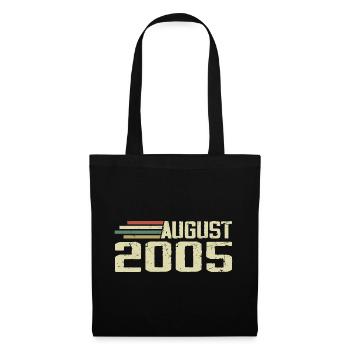 Né en août 2005 Anniversaire Millésime août 2005 - Sac en tissu - noir - Devant
