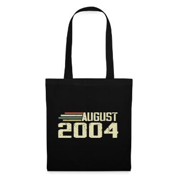 Né en août 2004 Anniversaire Millésime août 2004 - Sac en tissu - noir - Devant