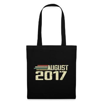 Born August 2017 Anniversary August 2017 Vintage - Tote Bag - black - Front