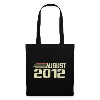 Né Août 2012 Anniversaire Août 2012 Millésime - Sac en tissu - noir - Devant