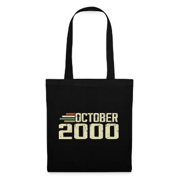 October 2000 - Geburtstag im Oktober 2000 - Stoffbeutel - Schwarz - Vorne