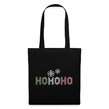hohoho snow crystal pixel winter christmas - Tote Bag - black - Front