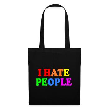 I hate people - Stoffbeutel - Schwarz - Vorne