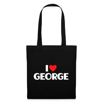 I love George Rotes Herz Romantischer Name Fan - Stoffbeutel - Schwarz - Vorne
