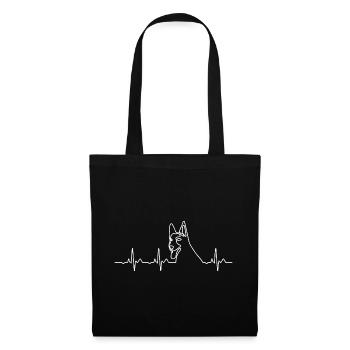 Minimalist German Shepherd Heartbeat Gift - Tote Bag - black - Front