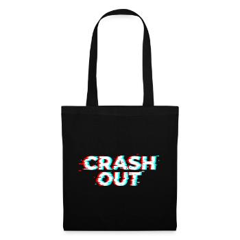 Crash Out – Glitch-Stil weiß-rot-cyan - Stoffbeutel - Schwarz - Vorne