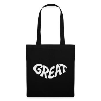 Great, Großartig Bubbel-Wortdesign - Stoffbeutel - Schwarz - Vorne