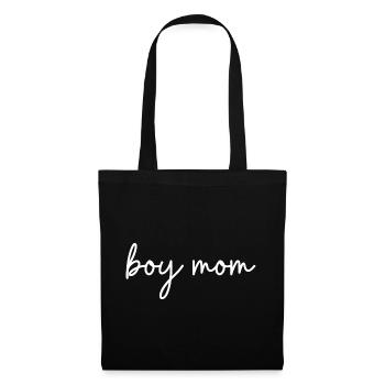 Boy Mom Jungs Mama Schreibschrift Design - Stoffbeutel - Schwarz - Vorne