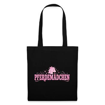Pferdemädchen Glitzerpony - Stoffbeutel - Schwarz - Vorne
