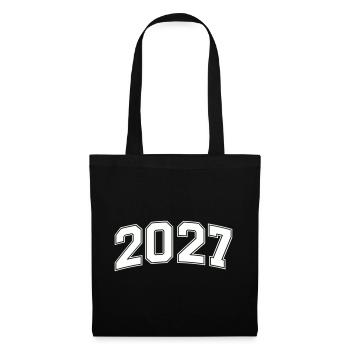 2027 Blockzahlen Retro - Stoffbeutel - Schwarz - Vorne