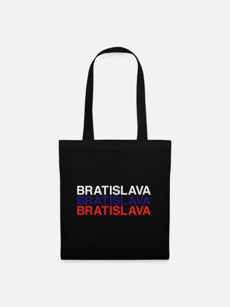 BRATISLAVA Slovakia Slowakei Flagge - Stoffbeutel - Schwarz