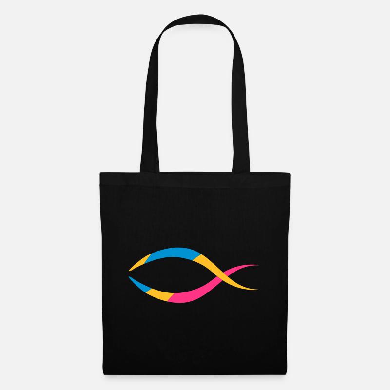 Das Fischsymbol - Stoffbeutel - Schwarz
