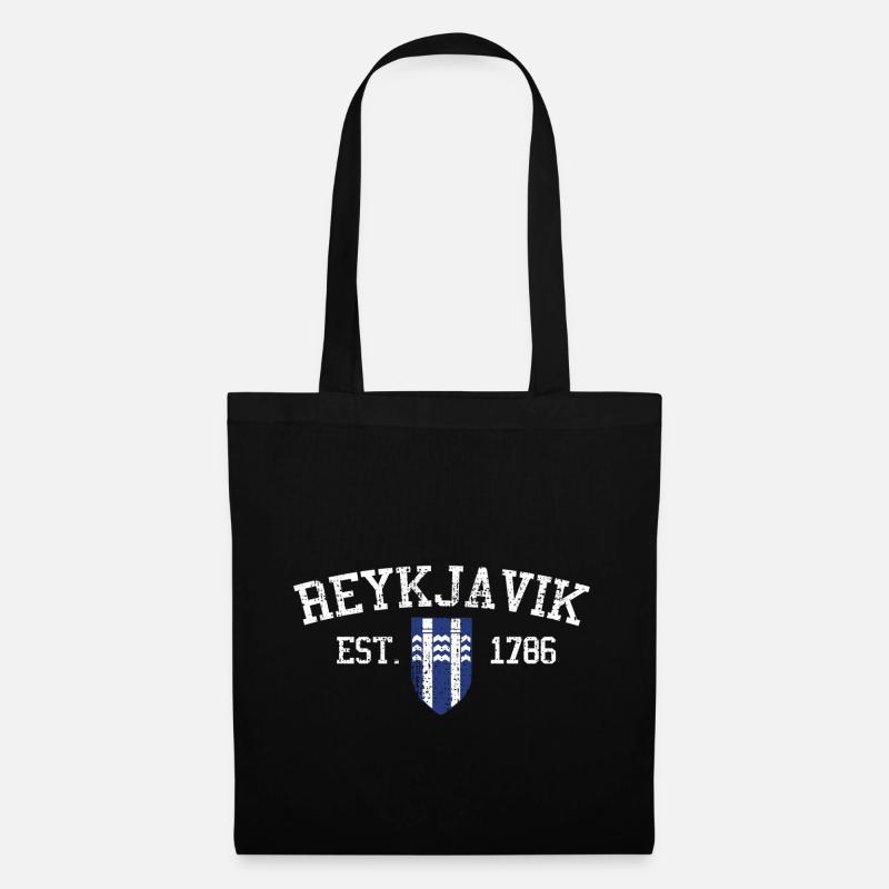 REYKJAVIK RETRO SHIRT - Stoffbeutel - Schwarz