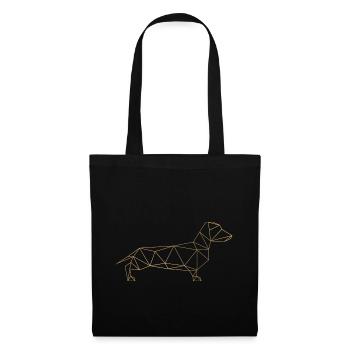 Geometric Wiener - geometric dachshund gold colored - Tote Bag - black - Front