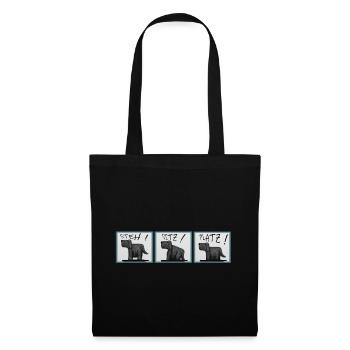 Chien chiens toutou - Sac en tissu - noir - Devant