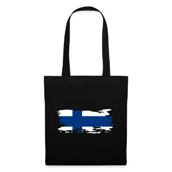 Finland flag banner country Suomi Helsinki - Tote Bag - black - Front