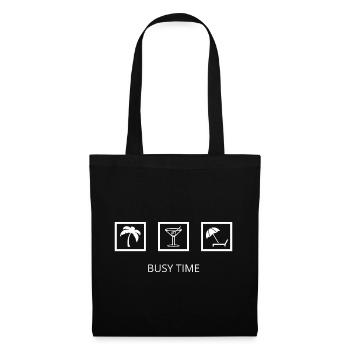 Busy time - vacances - Sac en tissu - noir - Devant