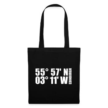 Coordonnées d’Édimbourg - Sac en tissu - noir - Devant