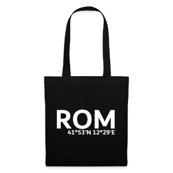 Rom Koordinaten - Stoffbeutel - Schwarz - Vorne