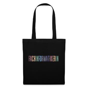geprüfte Fachinformatikerin - buntes Design - Stoffbeutel - Schwarz - Vorne