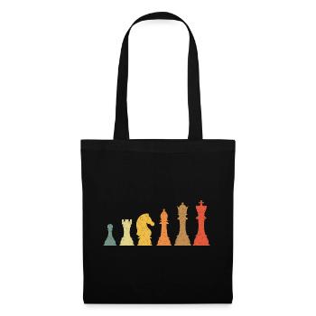 Schach Evolution Vintage Retro - Stoffbeutel - Schwarz - Vorne
