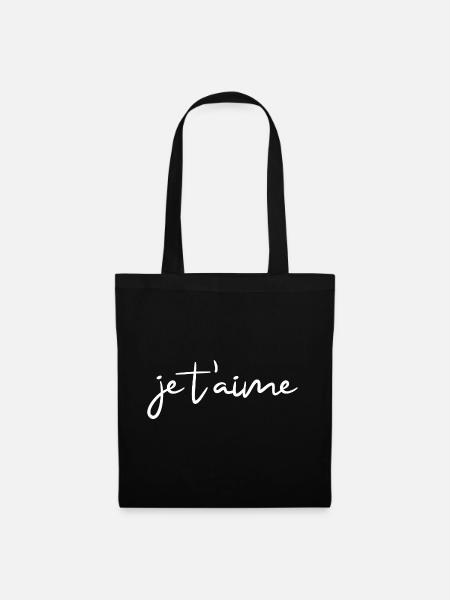 je t'aime - Stoffbeutel - Schwarz