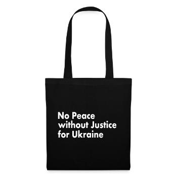 No peace without justice for ukraine - Stoffbeutel - Schwarz - Vorne
