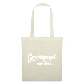 Grosspapi mit Herz bescht Grosspapi Opa Schweiz - Stoffbeutel - Natur - Vorne