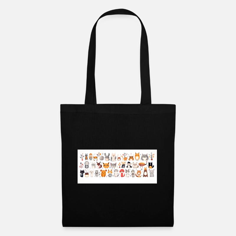 Cute little animals - Tote Bag - black