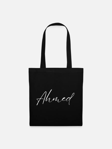 Ahmed Name T-Shirt Geschenk Für Männer - Stoffbeutel - Schwarz