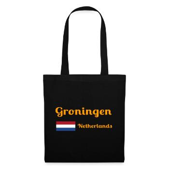 Groningen Niederlande - Stilvolle Drucke - Stoffbeutel - Schwarz - Vorne