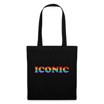 Iconic - Rainbow Text LGBT Pride - Tote Bag - black - Front